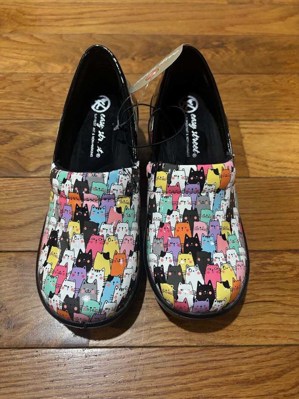 Easy Street Laurie Cat Print Slip-On Nurse Shoes Women’s 5.5 M New